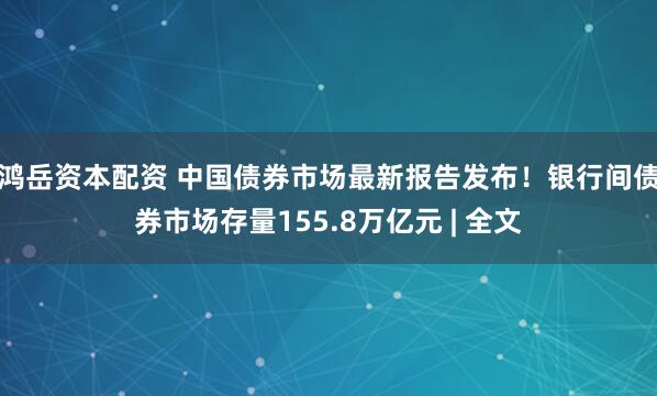 鸿岳资本配资 中国债券市场最新报告发布！银行间债券市场存量155.8万亿元 | 全文